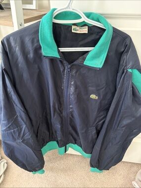 Lacoste Navy Jacket with Teal Trim and Croc Logo